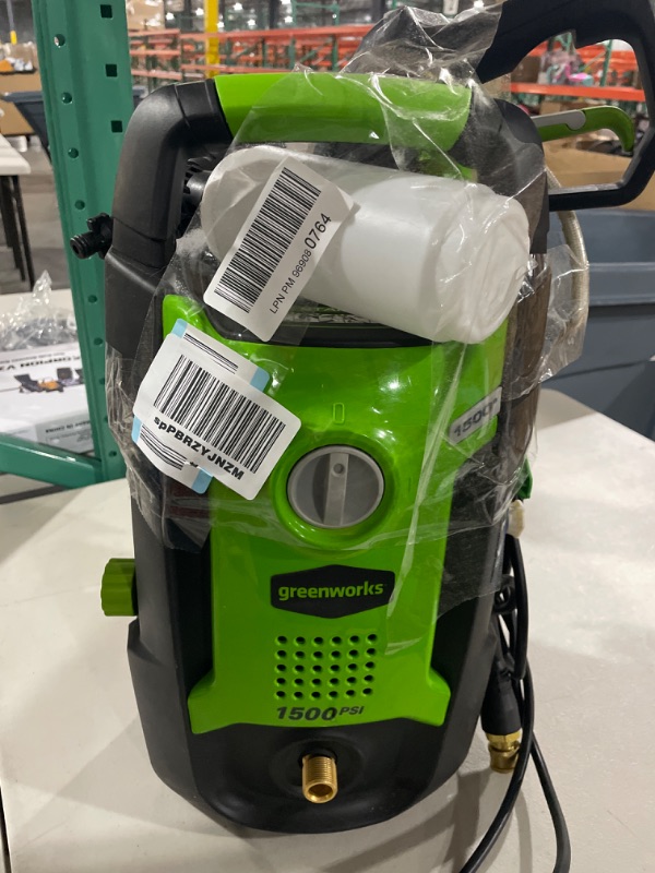 Photo 2 of Greenworks 1500 PSI 1.2 GPM Pressure Washer (Upright Hand-Carry) PWMA Certified