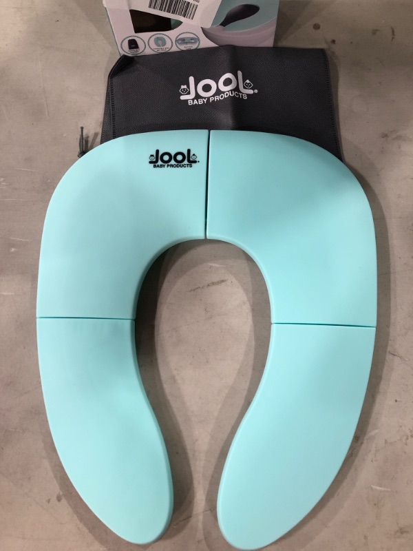 Photo 2 of Folding Travel Potty Seat for Boys and Girls, Fits Round & Oval Toilets, Non-Slip Suction Cups, Includes Free Travel Bag - Jool Baby Aqua