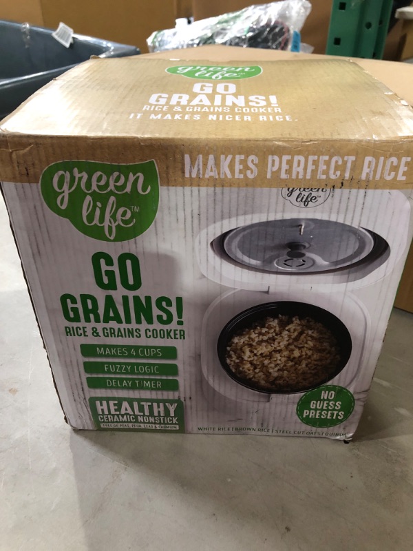 Photo 4 of GreenLife Healthy Ceramic Nonstick 4-Cup Rice Oats and Grains Cooker, PFAS-Free, Dishwasher Safe Parts, White