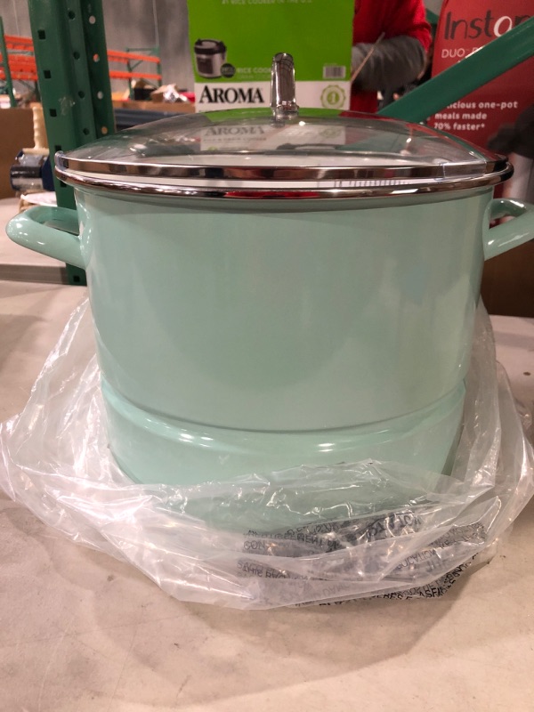 Photo 2 of Kenmore Broadway Steamer Stock Pot with Insert and Lid, 16-Quart, Glacier Blue