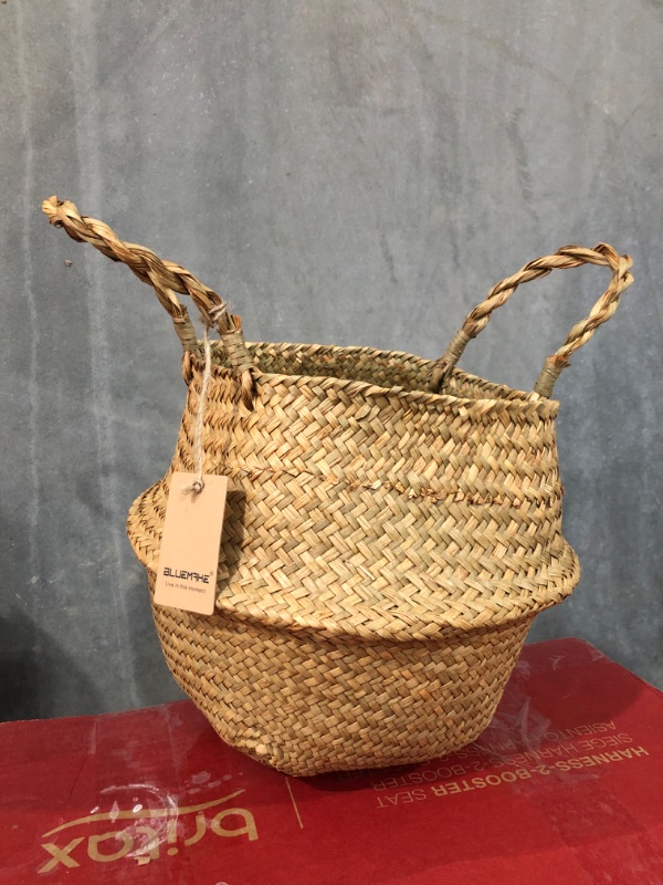 Photo 1 of BlueMake Seagrass Plant Basket for Storage Plant Pot Basket