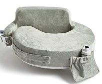 Photo 1 of My Brest Friend Super Deluxe Nursing Pillow for Breastfeeding and Bottlefeeding with Lumbar Support, Convenient Pocket and Removable Slipcover, Platinum