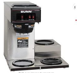 Photo 1 of BUNN VP17-3, 12-Cup Low Profile Pourover Commercial Coffee Maker, 3 Lower Warmers, 13300.0003