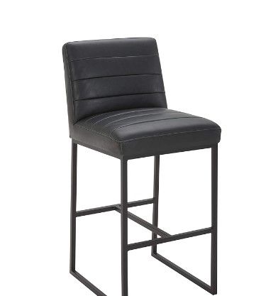 Photo 1 of  Rivet Decatur Modern Faux Leather Kitchen Bar Stool, 41"H, Black