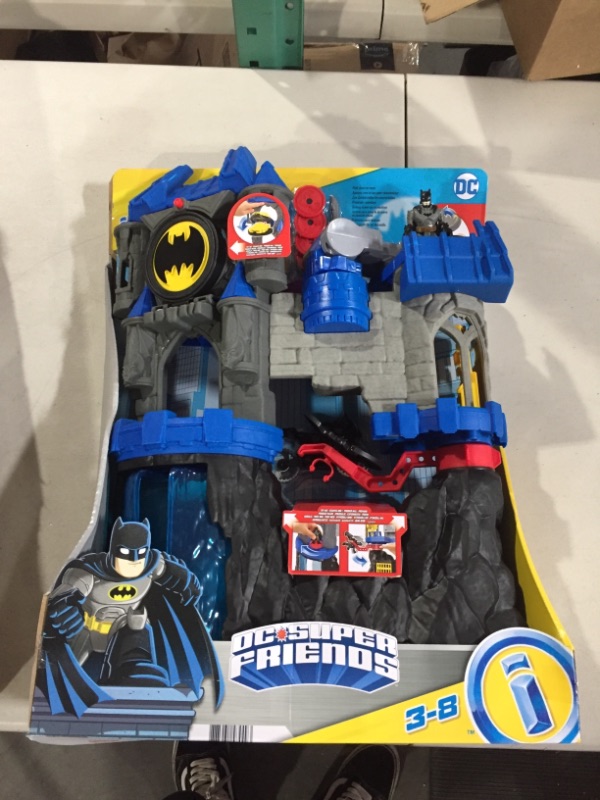 Photo 2 of Imaginext DC Super Friends Batman Toy, Wayne Manor Batcave Playset with Batman Figure Batcyle and Accessories