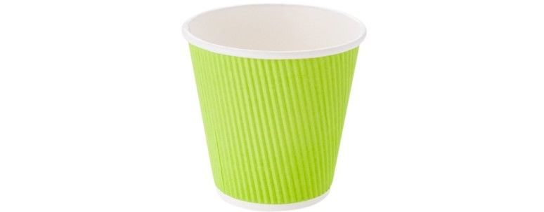 Photo 1 of 8 Oz Eco Green Paper Coffee Cup - Ripple Wall - 3 1/2 X 3 1/2 X 3 1/4 - 25 Count Box