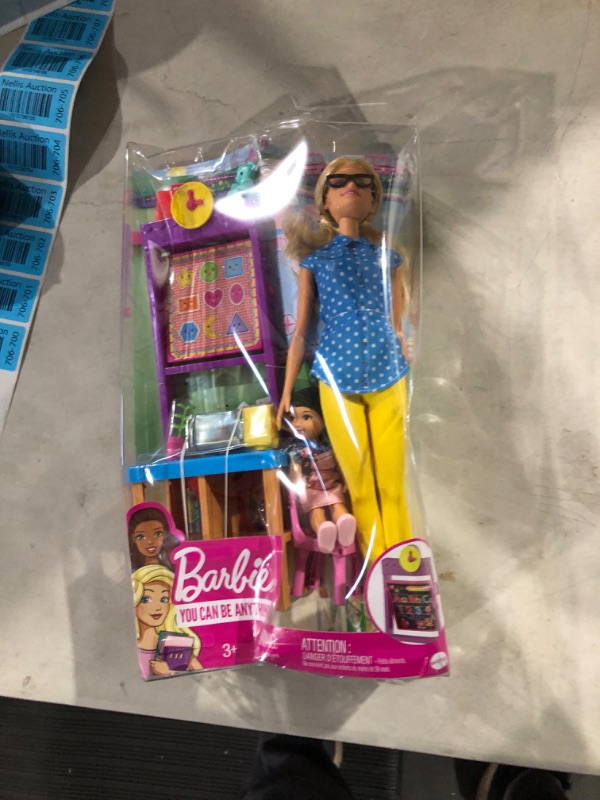 Photo 2 of Teacher Barbie Doll with Flipping Blackboard Playset and School-Themed Toys [Amazon Exclusive]