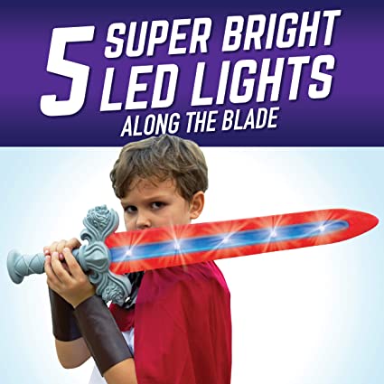 Photo 1 of Geospace GeoSword Soft and Safe Dueling Sword with LED Lights & Movement Battle Sounds, Assorted Colors (Blue or Red) Single Pack Assorted