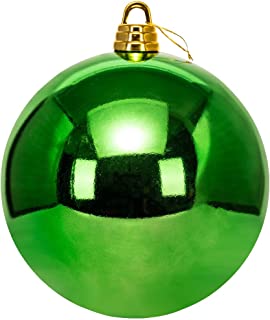 Photo 1 of Benjia Extra Large Size Outdoor Christmas Ornaments, Oversized Huge Big Shatterproof Xmas Christmas Plastic Balls for Outside Lawn Yard Tree Hanging Decorations (12"/300mm, Green, 1 Pack)