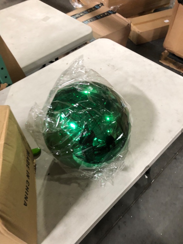 Photo 3 of Benjia Extra Large Size Outdoor Christmas Ornaments, Oversized Huge Big Shatterproof Xmas Christmas Plastic Balls for Outside Lawn Yard Tree Hanging Decorations (12"/300mm, Green, 1 Pack)