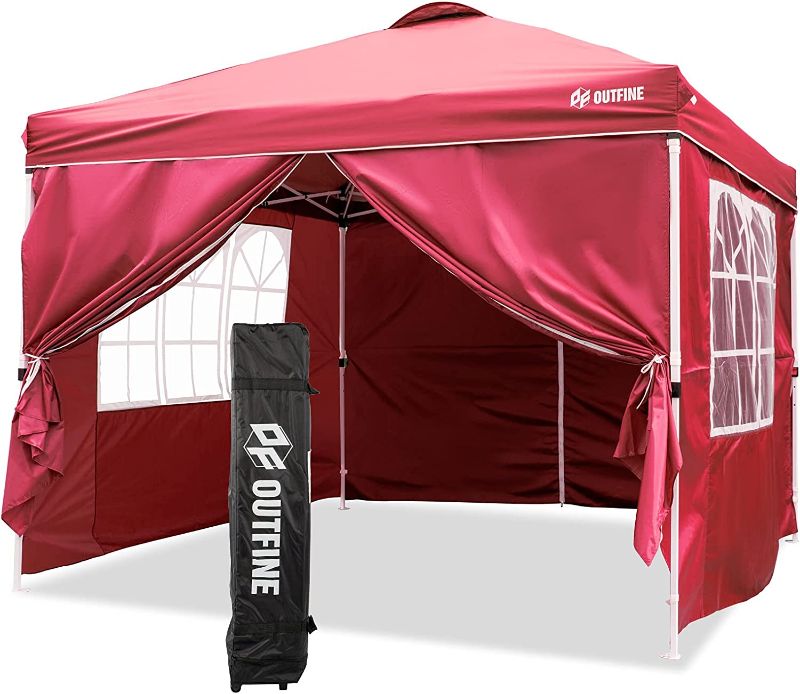 Photo 1 of Canopies with 4 Removable Zippered Sidewalls, Stakes x8, Ropes x4 (Red, 10*10FT)