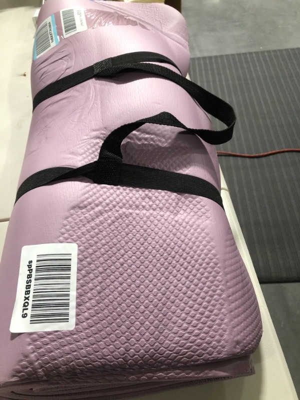 Photo 2 of Retrospec Solana Yoga Mat 1" and 1/2" Thick with Nylon Strap for Men and Women - Non Slip Exercise Mat for Home Yoga, Pilates, Stretching, Floor and Fitness Workouts 1/2 inch Violet Haze