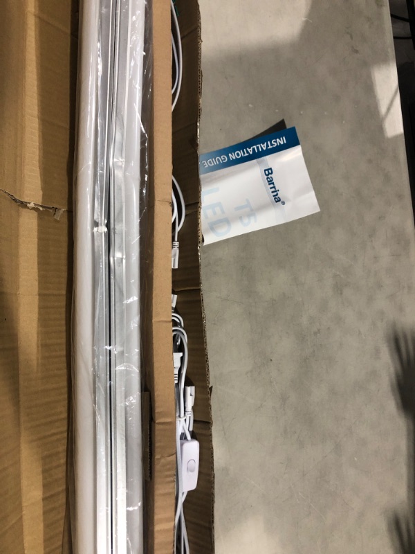 Photo 2 of (6 Pack) Barrina LED T5 Integrated Single Fixture, 4FT, 2200lm, 6500K (Super Bright White), 20W, Utility LED Shop Light, Ceiling and Under Cabinet Light, Corded Electric with ON/OFF Switch, ETL Listed 6-pack (6-power Cords)