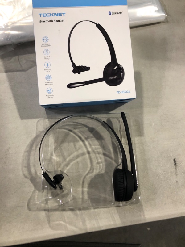 Photo 2 of Bluetooth Headset, TECKNET Wireless On Ear Headphones with Noise Cancelling Microphone for Trucker, Hand Free Wireless Headset with Mute Mic for Cellphone, PC, Home, Office, Call Center, Skype, Travel