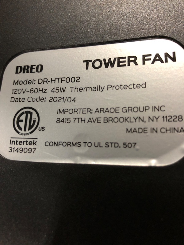 Photo 3 of Dreo Tower Fan for Bedroom, 42 Inch Bladeless Fan, 90° Oscillating Fan, Quiet Floor Fan with Remote, LED Display, 6 Speeds 4 Modes, 12H Timer, Standing Fans for Home Living Room Office, Cruiser Pro T2
