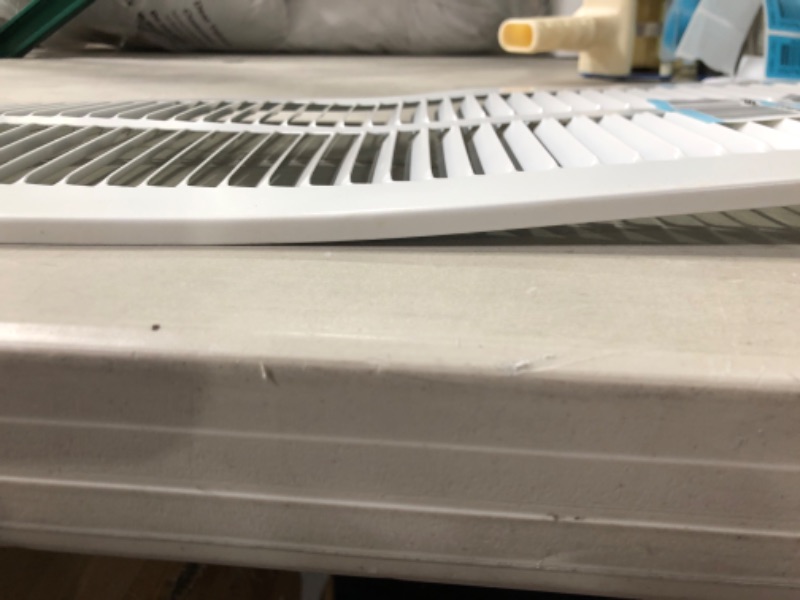 Photo 3 of 8"W x 32"H [Duct Opening Measurements] Steel Return Air Grille (AGC Series) Vent Cover Grill for Sidewall and Ceiling, White | Outer Dimensions: 9.75"W X 33.75"H for 8x32 Duct Opening 8"W x 32"H [Duct Opening]