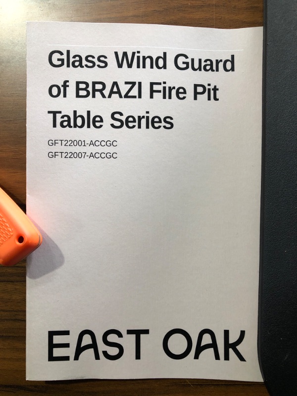 Photo 3 of **INCOMPLETE SET**  Glass Wind Guard for EAST OAK 52'' Propane Fire Pit Table Box 2 of 2 *SEE PHOTO 4*