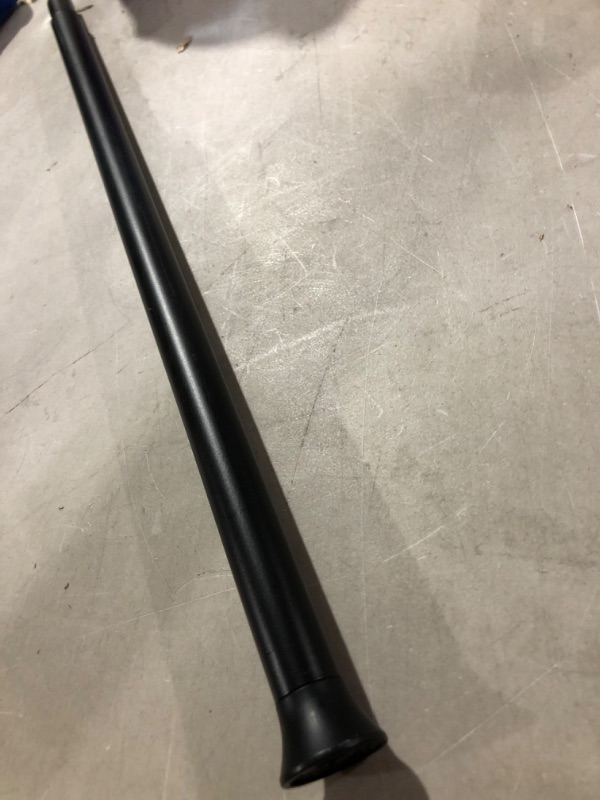 Photo 1 of Amazon Basics Tension Curtain Rod, Adjustable 24-36" Width - Black, Classic Finial Black 24-36" Classic