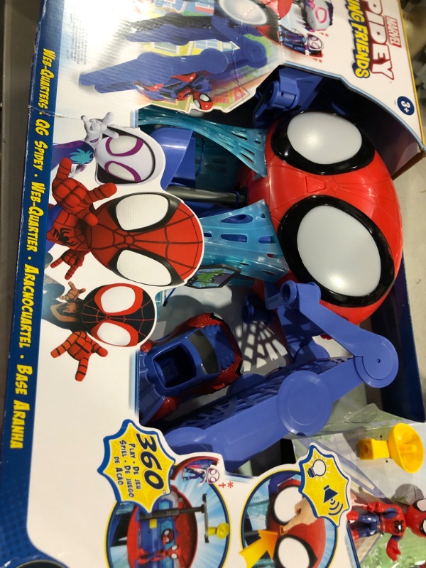 Photo 2 of Marvel Spidey and His Amazing Friends Web-Quarters Playset with Lights and Sounds, Includes Spidey Action Figure and Toy Car, for Kids Ages 3 and Up,F1461