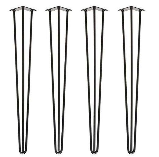 Photo 1 of CWLOTAC 38'' Hairpin Coffee Table Legs Set of 4 - Solid Rods for Desk Table (Not Included) - 4PCS Rubber Floor Protectors 3 Solid Rods-38inch