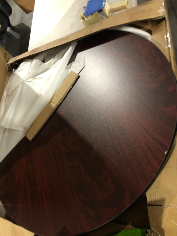 Photo 2 of Flash Furniture XU-RD-36-MBT-GG 36" Black / Mahogany Reversible Laminated Round Table Top