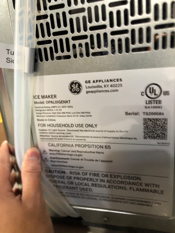Photo 3 of  GE Profile Opal | Countertop Nugget Ice Maker with Side Tank | Portable Ice Machine Makes up to 24 lbs. of Ice Per Day | Stainless Steel Finish Ice Maker + Side Tank No Bluetooth