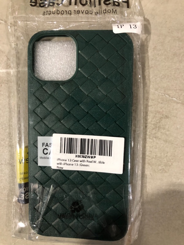 Photo 2 of iPhone 13 Case with Real Weave Carbon Fiber Heat Dissipation Support Wireless Charging Compatible with iPhone 13 (Green)