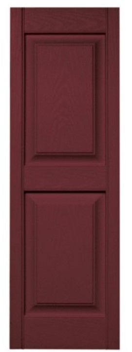 Photo 2 of Builders Edge 14.75 in. X 75 in. Raised Panel Vinyl Exterior Shutters
 Pair in Wineberry