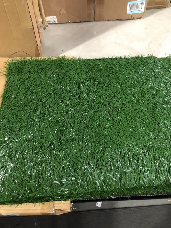 Photo 2 of Artificial Grass Puppy Pee Pad for Dogs and Small Pets - 20x25 Reusable 3-Layer Training Potty Pad with Tray - Dog Housebreaking Supplies by PETMAKER