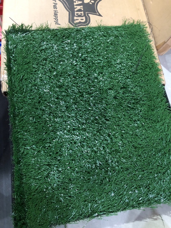 Photo 3 of Artificial Grass Puppy Pee Pad for Dogs and Small Pets - 20x25 Reusable 3-Layer Training Potty Pad with Tray - Dog Housebreaking Supplies by PETMAKER