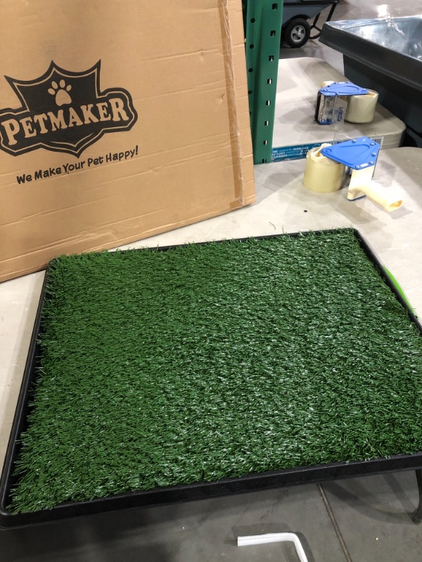 Photo 1 of Artificial Grass Puppy Pee Pad for Dogs and Small Pets - 20x25 Reusable 3-Layer Training Potty Pad with Tray - Dog Housebreaking Supplies by PETMAKER
