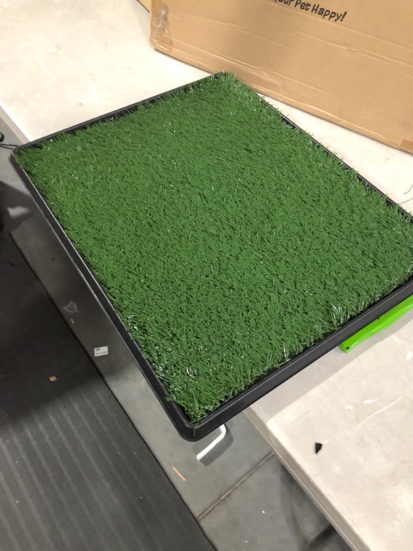 Photo 3 of Artificial Grass Puppy Pee Pad for Dogs and Small Pets - 20x25 Reusable 3-Layer Training Potty Pad with Tray - Dog Housebreaking Supplies by PETMAKER