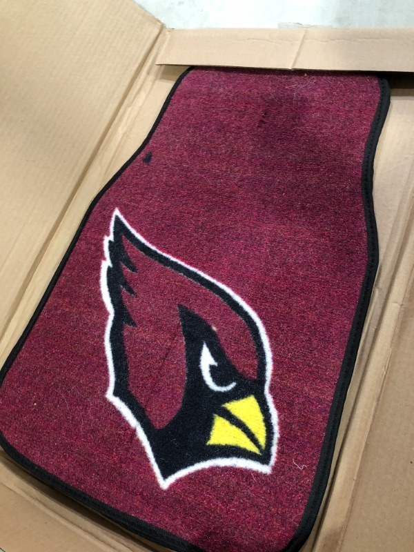 Photo 2 of FANMATS NFL Unisex-Adult Front Carpet Car Mat Set - 2 Pieces Arizona Cardinals 17"x27" Black