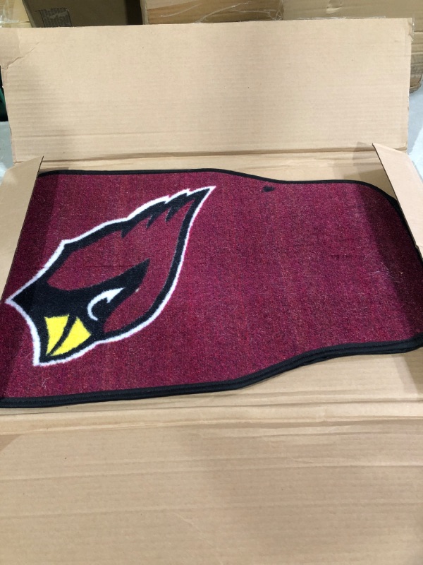 Photo 3 of FANMATS NFL Unisex-Adult Front Carpet Car Mat Set - 2 Pieces Arizona Cardinals 17"x27" Black