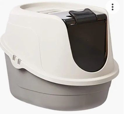 Photo 1 of Amazon Basics No-Mess Hooded Cat Litter Box, 21 x 16 x 15 Inches, Standard