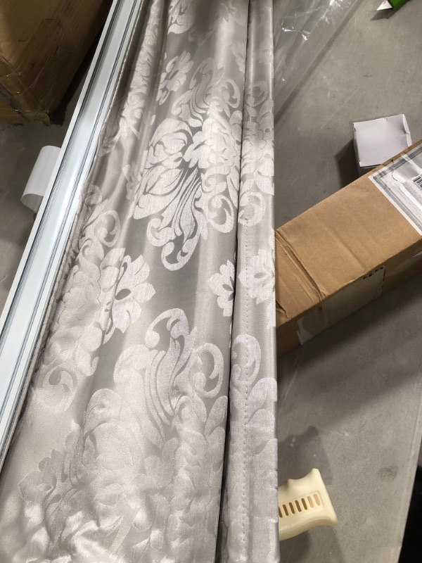 Photo 2 of Curtainworks Damask Window Shade, 34" W x 64" L, Silver 34" W x 64" L Silver