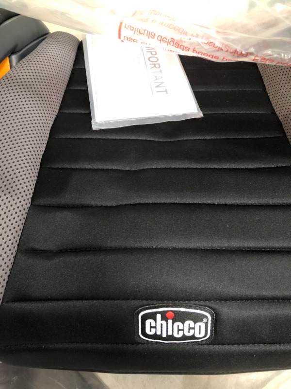 Photo 2 of Chicco GoFit Backless Booster Car Seat, Travel Booster Seat for Car, Portable Car Booster Seat for children 40-110 lbs. | Shark/Black/Grey Shark GoFit