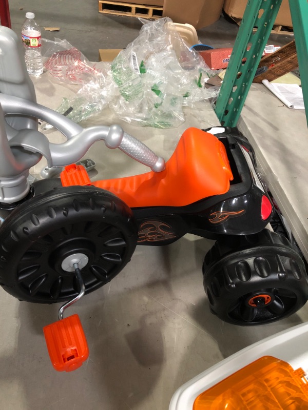 Photo 3 of ***SEE NOTES***Fisher-Price Harley-Davidson Tricycle with Handlebar Grips and Storage Area, Multi-Terrain Tires, Tough Trike [Amazon Exclusive]