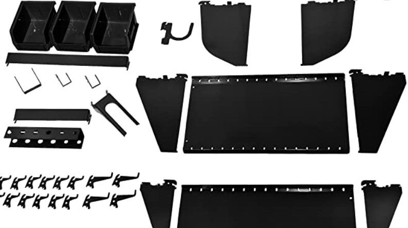 Photo 1 of 
Wall Control KT-400-WRK B Slotted Tool Board Workstation Accessory Kit for Wall Control Pegboard Only, Black