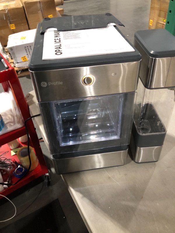 Photo 2 of GE Profile Opal | Countertop Nugget Ice Maker with Side Tank | Portable Ice Machine Makes up to 24 lbs. of Ice Per Day | Stainless Steel Finish Ice Maker + Side Tank No Bluetooth