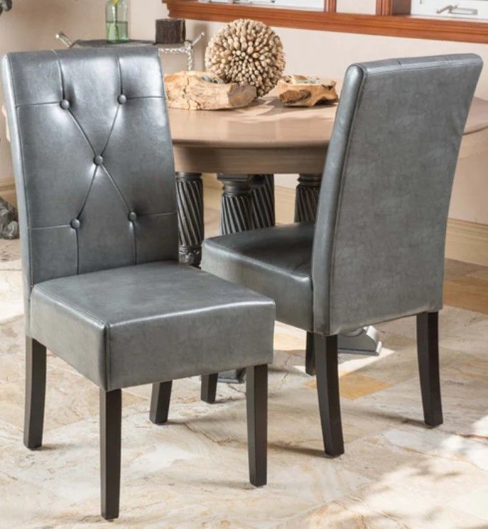 Photo 1 of Bonded Leather Dining Chairs, chocolate Brown Set of 2
(Stock Photo for Reference only)