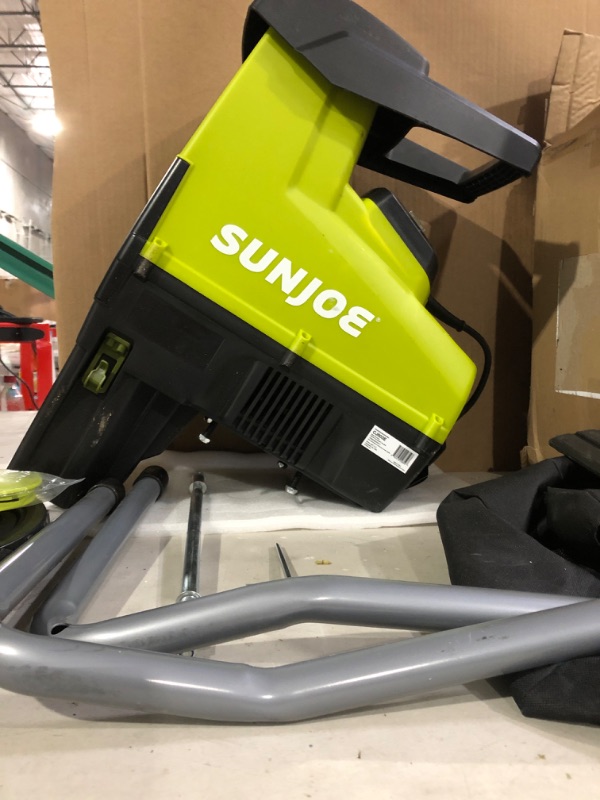 Photo 3 of ** USED ** Sun Joe CJ603E 15-Amp 1.7-Inch Cutting Diameter Electric Silent Wood Chipper/Shredder, green