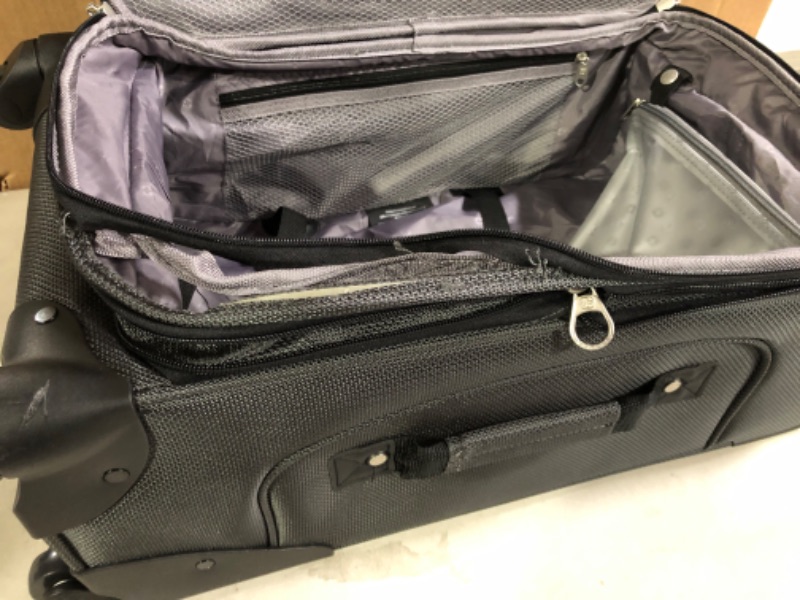 Photo 3 of ** Damaged ** SwissGear Sion Softside Expandable Roller Luggage, Dark Grey, Carry-On 21"