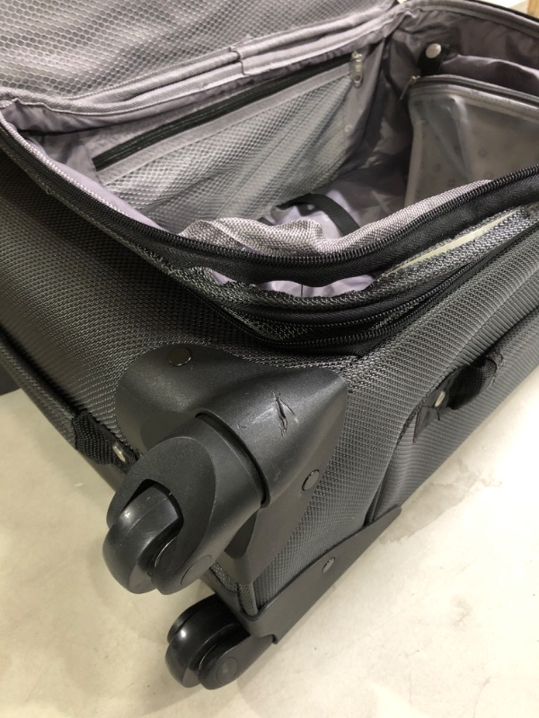 Photo 2 of ** Damaged ** SwissGear Sion Softside Expandable Roller Luggage, Dark Grey, Carry-On 21"