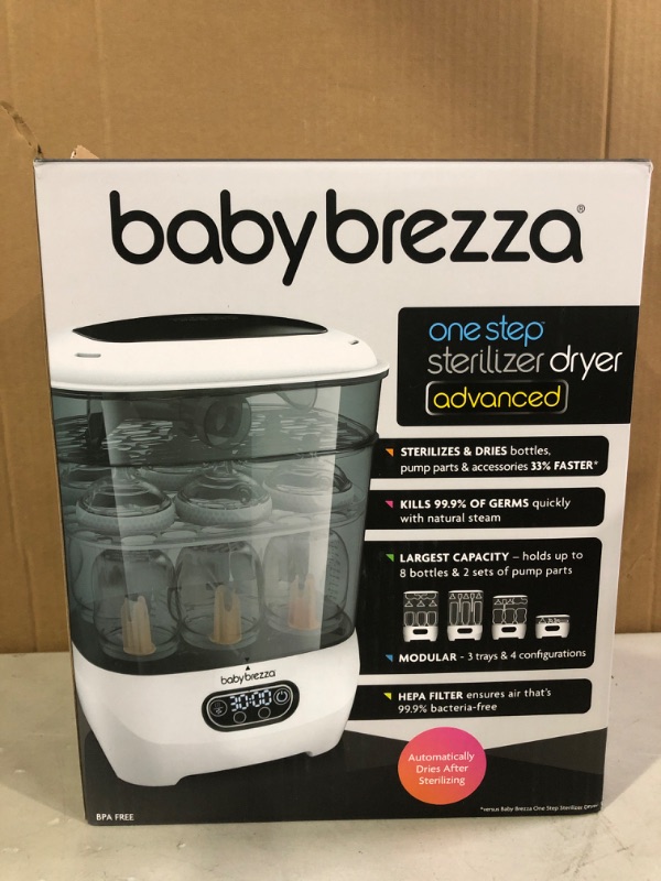 Photo 2 of * Used* Baby Brezza Sterilizer & Dryer Advanced, Effective Steam Sterilization, HEPA Filter, Dries 33% Faster, Highest Capacity, Holds 8 Bottles & 2 Pump Part