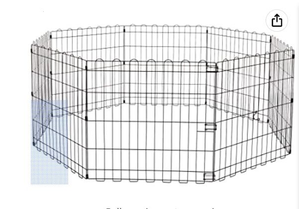 Photo 1 of Foldable Metal Exercise Pet Play Pen for Dogs, No Door, 60 x 60 x 24 Inches, Black