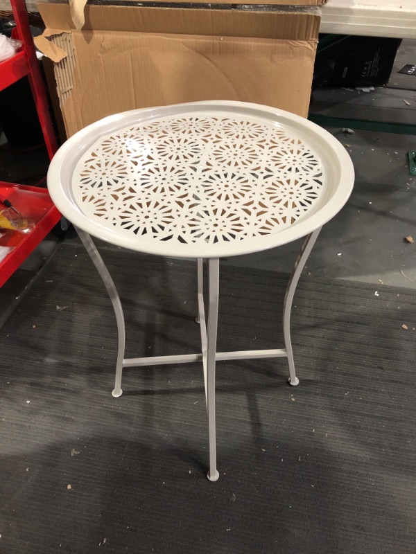 Photo 2 of  Daisy Tray Side Table - Tabletop Lifts Off to Serve as a Tray,