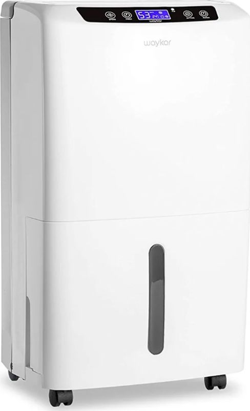 Photo 1 of * Gently Used * Waykar 2000 Sq. Ft Dehumidifier for Home and Basements, with Auto or Manual Drainage, 0.66 Gallon Water Tank Capacity.  * Open box, no visible damage or defect. Unit powers up, fan works. (Stock photo for reference only)