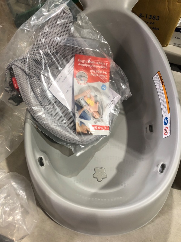 Photo 3 of Skip Hop Baby Bath Tub, 3-Stage Smart Sling Tub, Moby, Grey