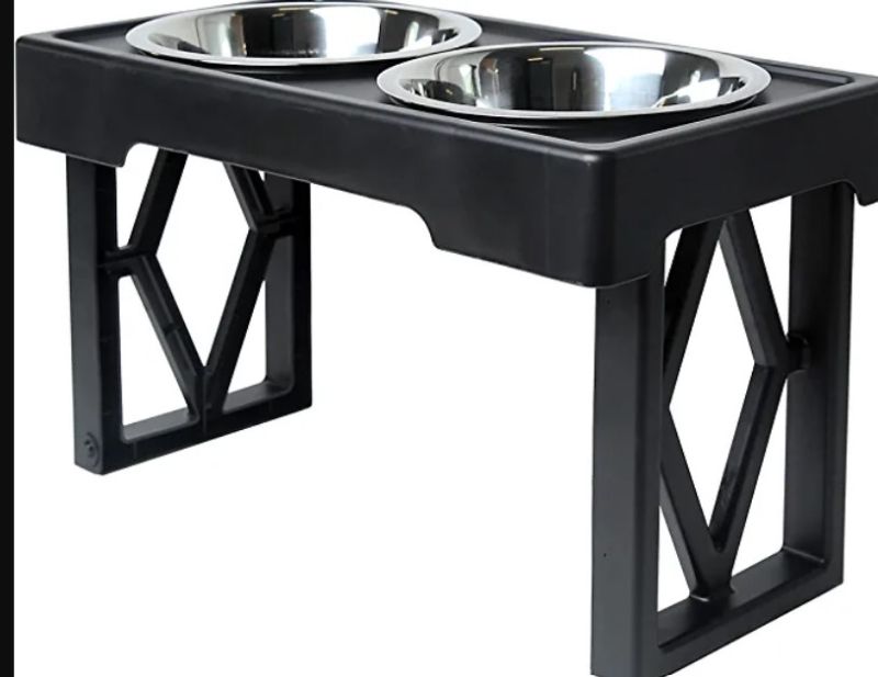 Photo 1 of 
Pet Zone Designer Diner Adjustable Elevated Dog Bowls - Adjusts to 3 Heights, 2.75”, 8", & 12'' (Raised Dog Dish with Double Stainless Steel.